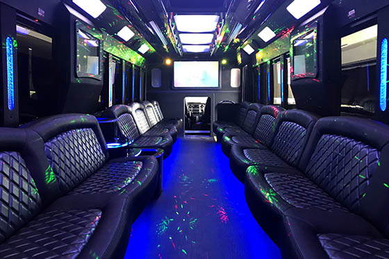 limo bus booming sound system